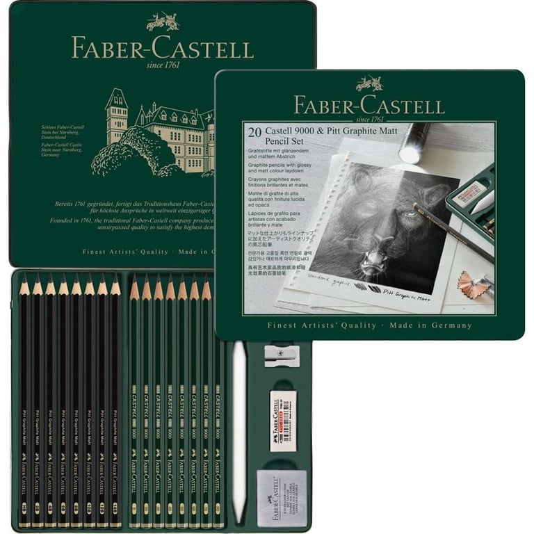 Faber-Castell Pitt Graphite Matt & Castell 9000 Set Wielo 20 szt.
