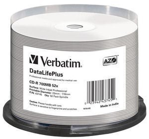 Verbatim CD-R 52x DataLifePlus 700 MB, 50 pcs.