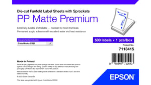 Epson 7113415 etykiet do nadruku Biały Samoprzylepne etykiety do drukowania