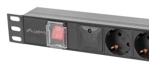 Lanberg PDU-05F-0200-IEC-BK rozdzielacz zasilania PDU 5 x gniazdo sieciowe 1U Czarny