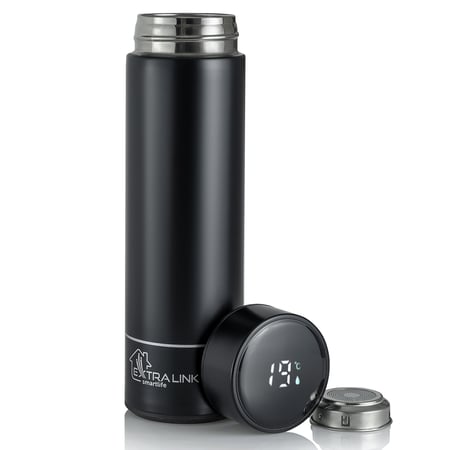 Extralink Kubek termiczny Smart Travel Mug Czarny Termos z wyświetlaczem LED