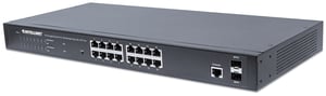 Intellinet 561341 Managed L2+ Gigabit-Ethernet-Netzwerk-Switch (10/100/1000) PoE-Unterstützung 1U Schwarz