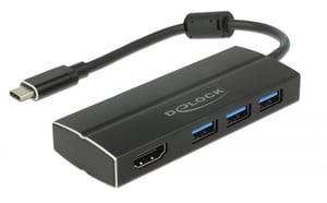 DeLOCK 63931 USB 3.2 Gen 1 (3.1 Gen 1) Type-C Docking Station, Black