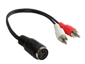 Alcasa AD-2CS5B Audio Cable, 0.2 m, 2 x RCA DIN (5-pin), Black, Red, White