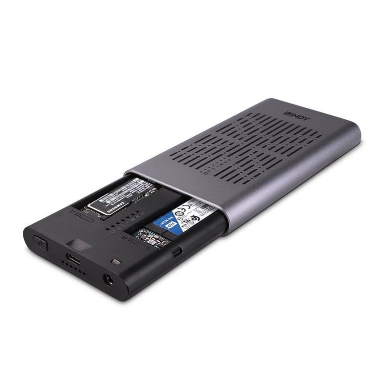 Lindy 43382 obudowa do dysków twardych Obudowa SSD Srebrny M.2