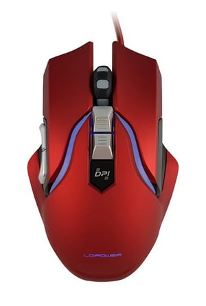 LC-Power m715R myszka Gaming Po prawej stronie USB Typu-A Optyczny 4000 DPI