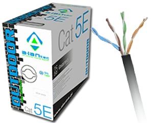 A-LAN KIU5OUTS305 kabel sieciowy Czarny 305 m Cat5e U/UTP (UTP)