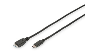 ASSMANN Electronic AK-300137-010-S USB-kabel USB 3.2 Gen 1 (3.1 Gen 1) 1 m USB-C till Micro-USB B Svart