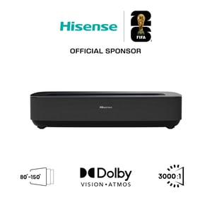 Hisense Laser TV PL2 Projektor – Ultra-Kurzdistanz-Projektor mit 2700 ANSI-Lumen, DLP, UHD 4K (3840x2160), schwarz, 3D-kompatibel
