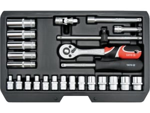 Yato YT-14461 25-piece wrench and tool set.