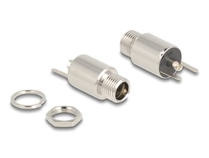 DeLOCK 5.5 x 2.1 mm DC Coaxial Female Connector for Soldering - Round 20 V/10 A
