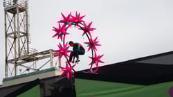 Skater through a hoop