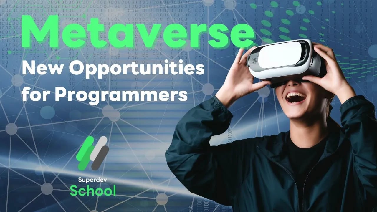 Image showing a programmer working in the Metaverse