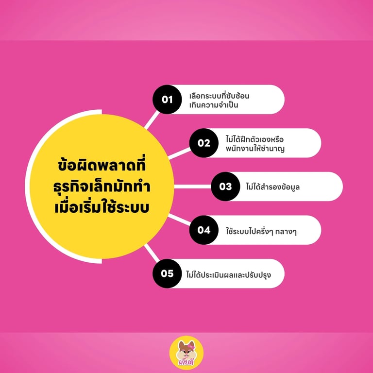 ข้อผิดพลาดที่ธุรกิจเล็กมักทำเมื่อเริ่มใช้ระบบ