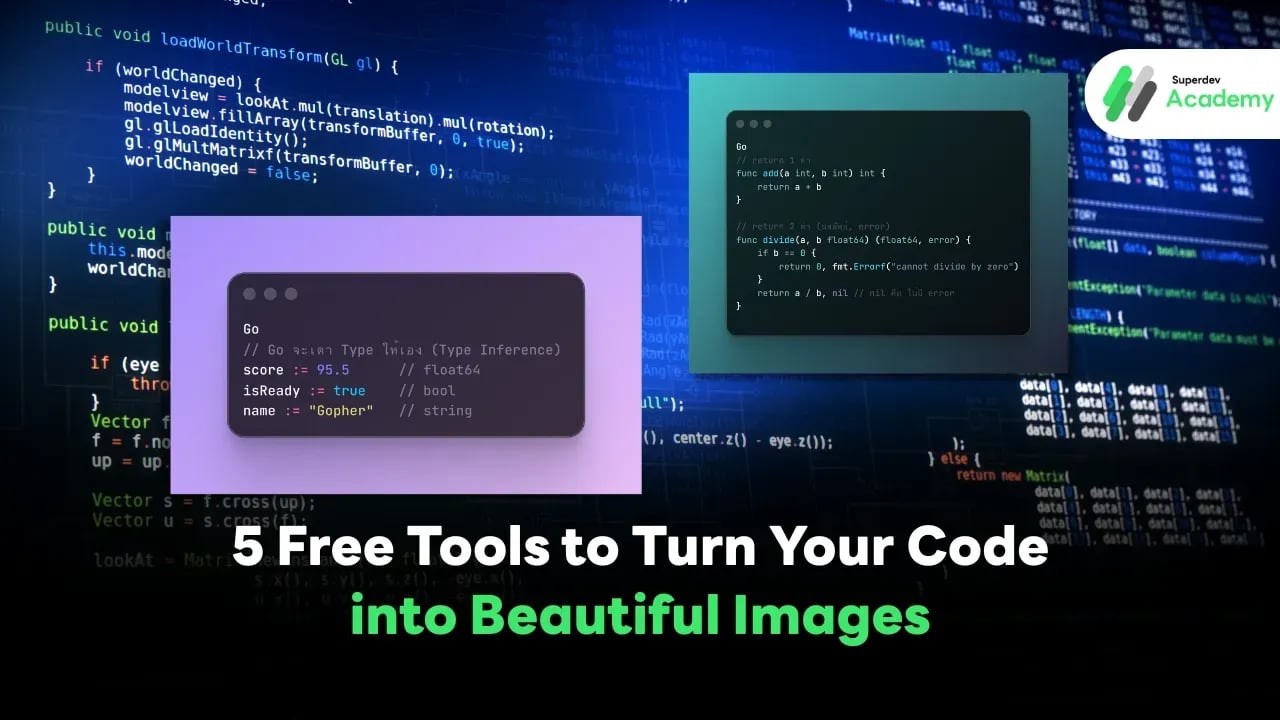 Example of websites that convert code into beautiful images for developers