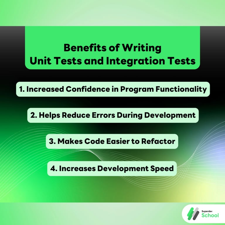 Benefits of Writing Unit Tests and Integration Tests