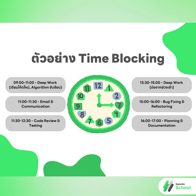ตัวอย่าง Time Blocking