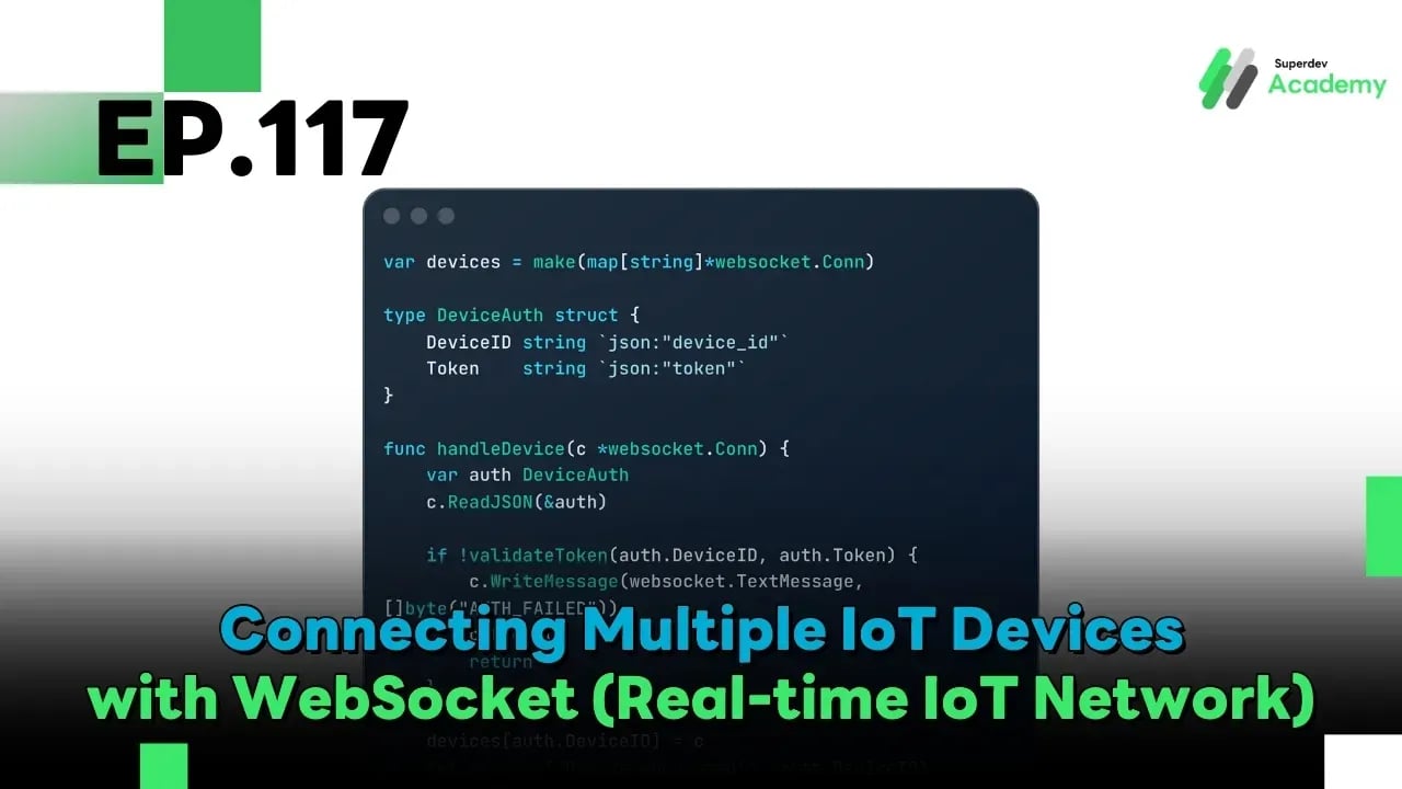 Cover Image EP.117 Connecting Multiple IoT Devices with WebSocket (Real-time IoT Network)