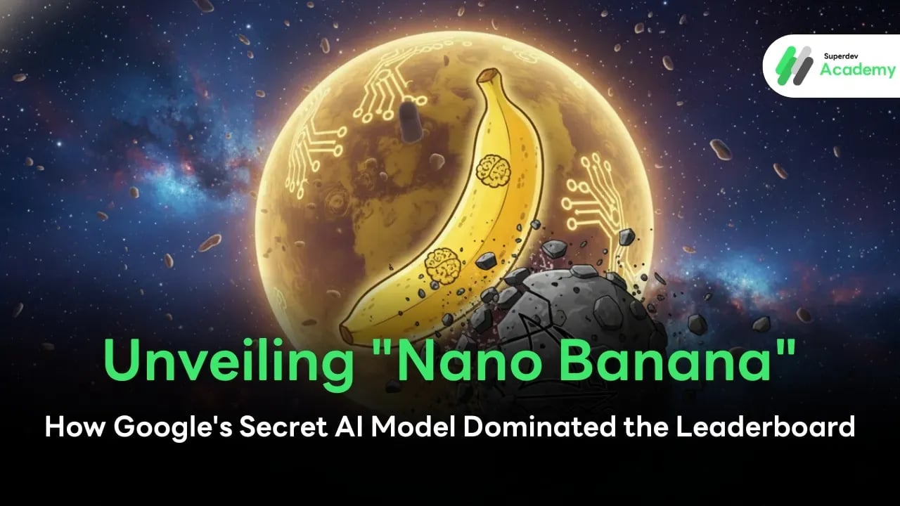 Digital glowing banana graphic representing Nano Banana, the codename for Google's new Gemini Image Model.