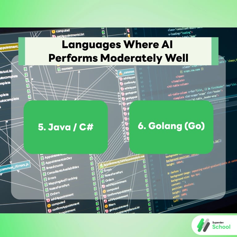 Languages Where AI Performs Moderately Well