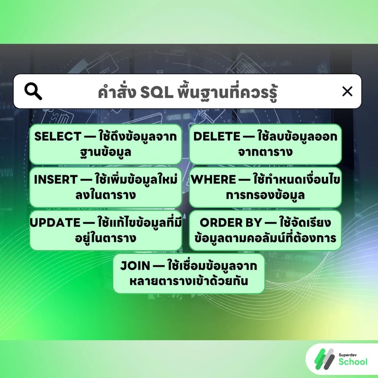 คำสั่ง SQL พื้นฐานที่ควรรู้