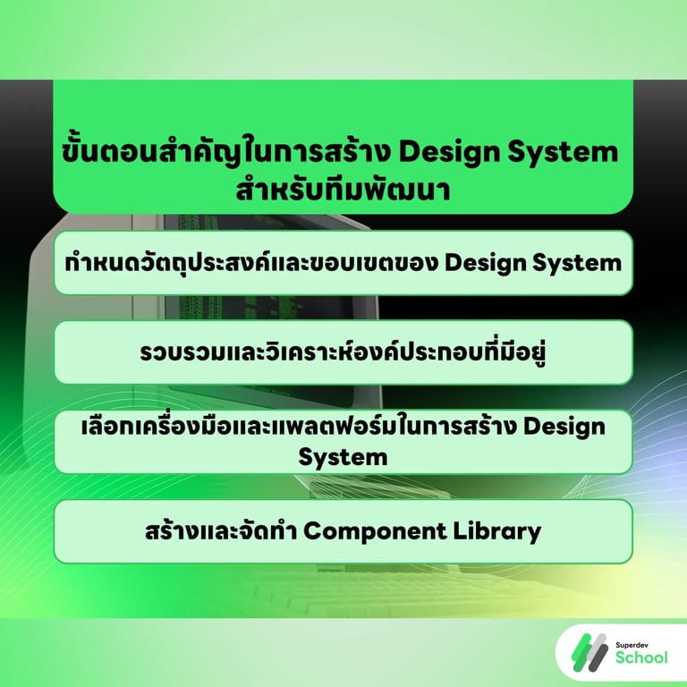 ขั้นตอนสำคัญในการสร้าง Design System สำหรับทีมพัฒนา