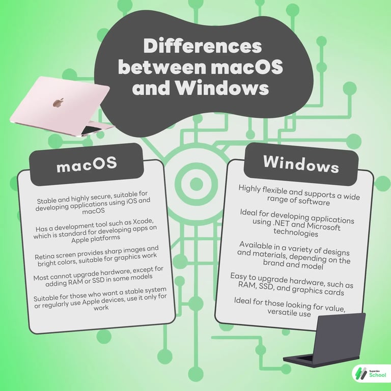  Differences between macOS and Windows