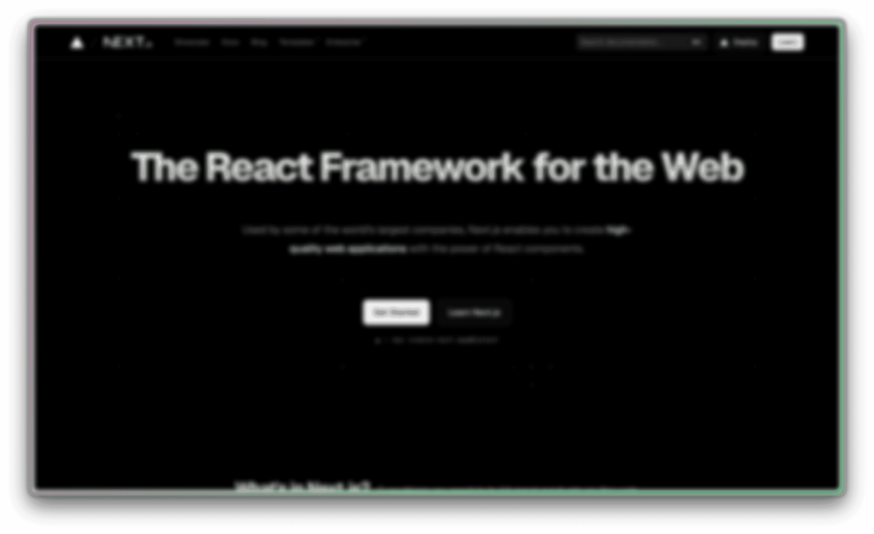Next.js is a Node.js framework