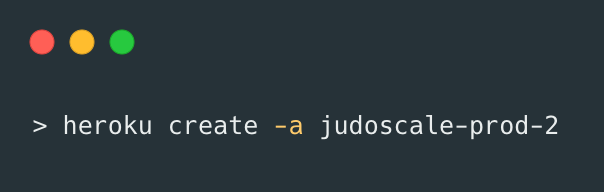 Shell command to create a new Heroku application