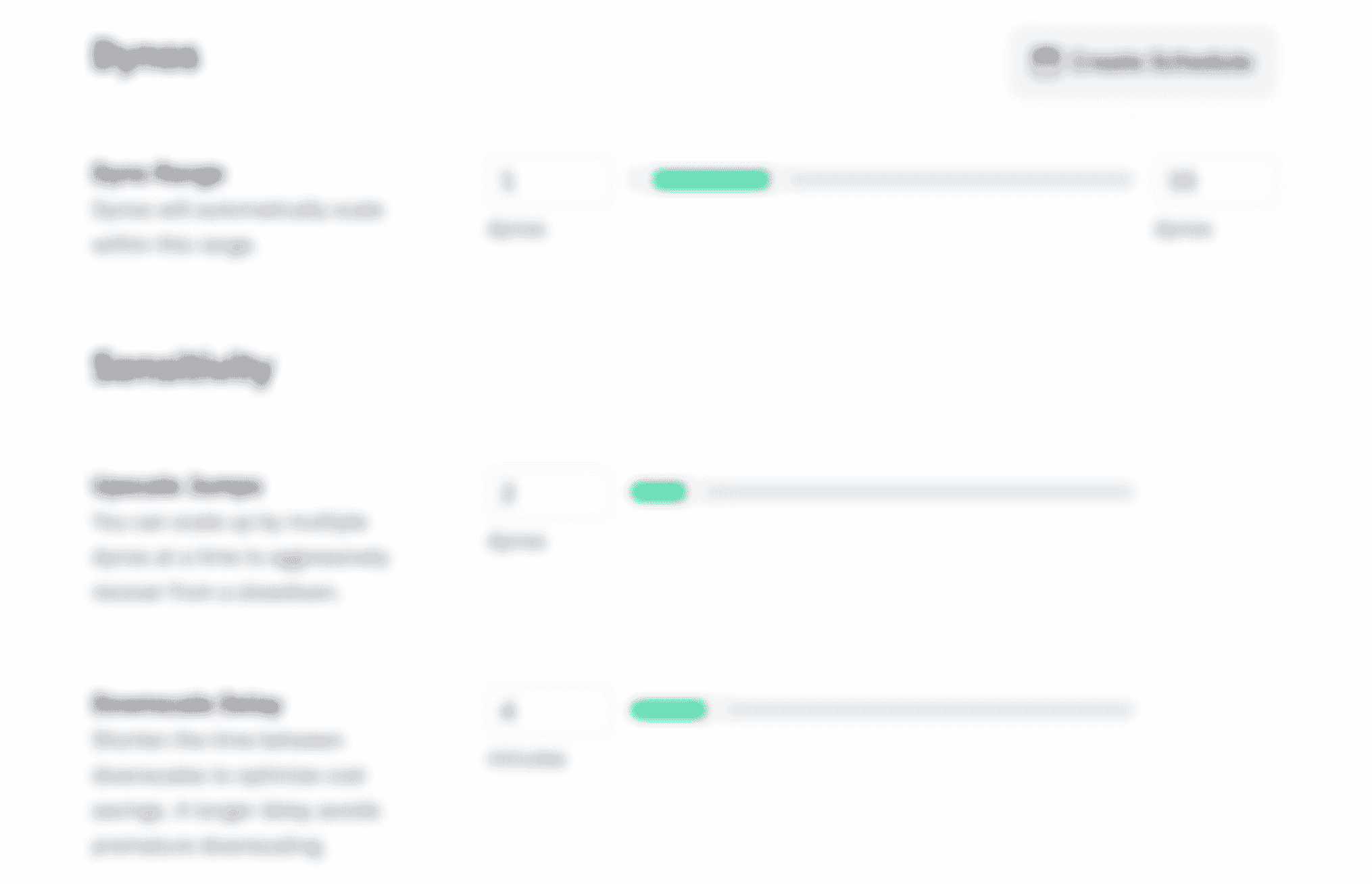 Screenshot: Scaling controls