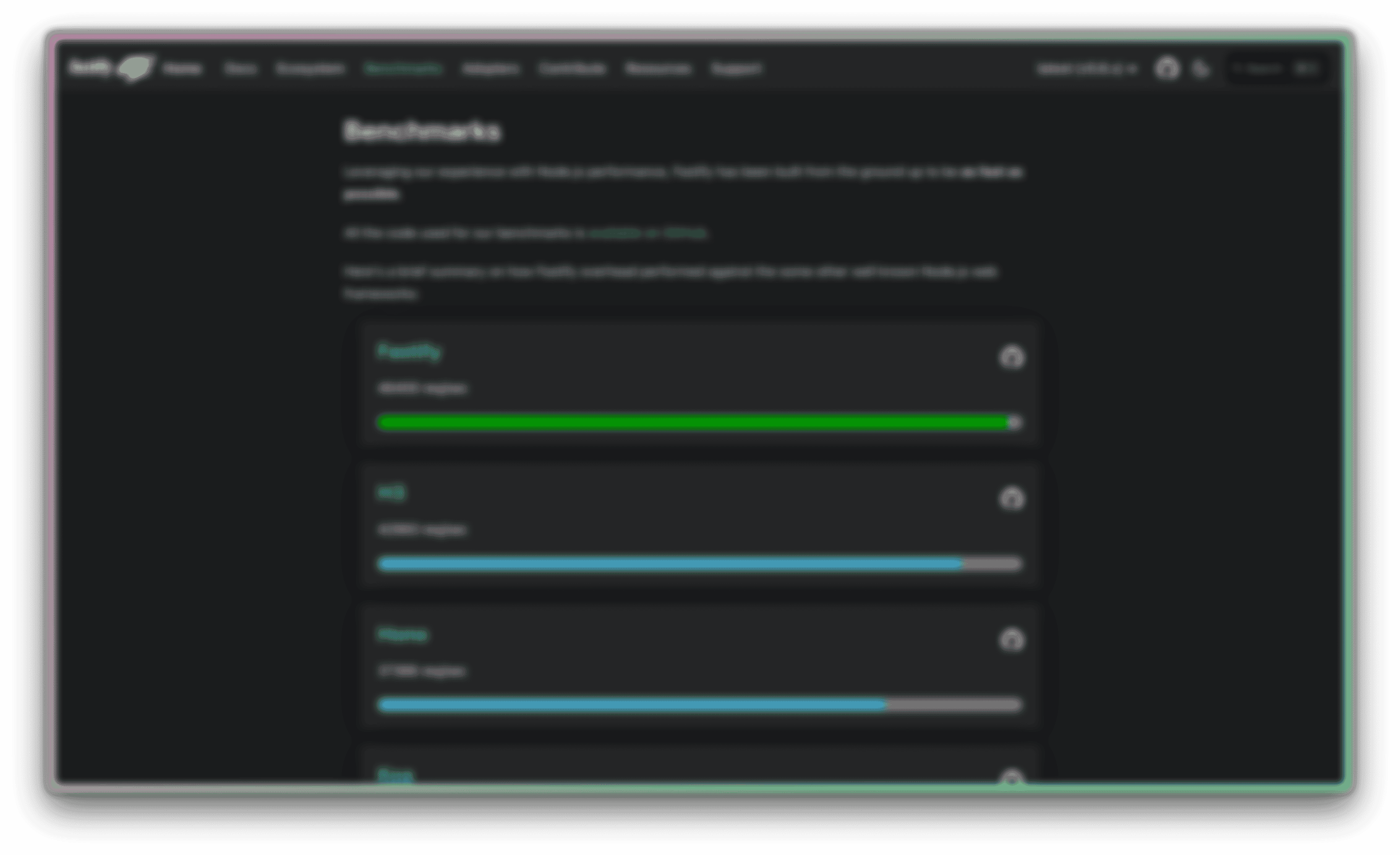 Fastify performance benchmarks