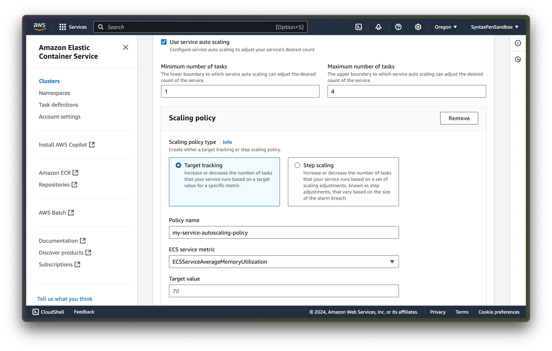 How to set up ECS service autoscaling