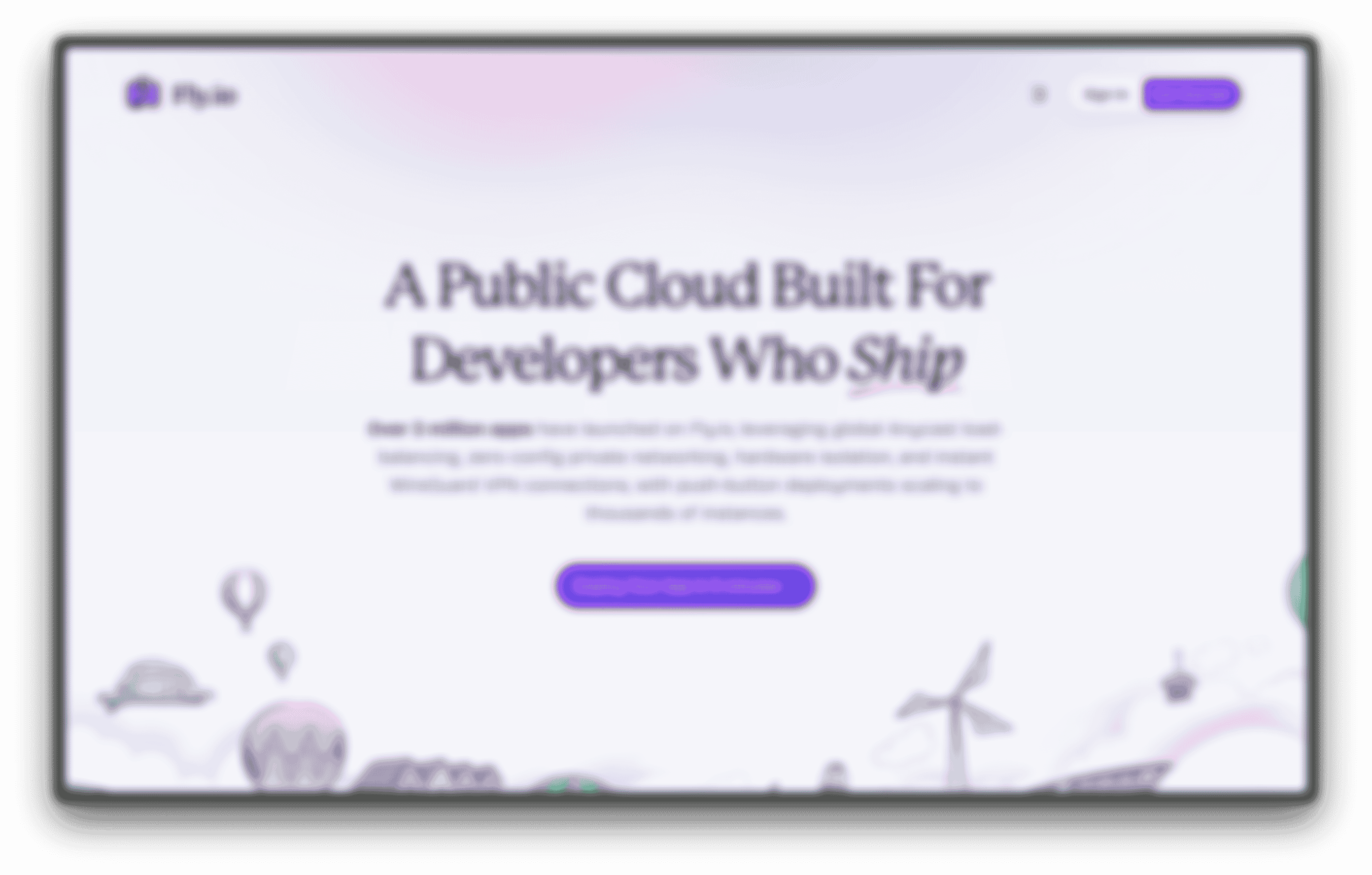 The Fly.io homepage