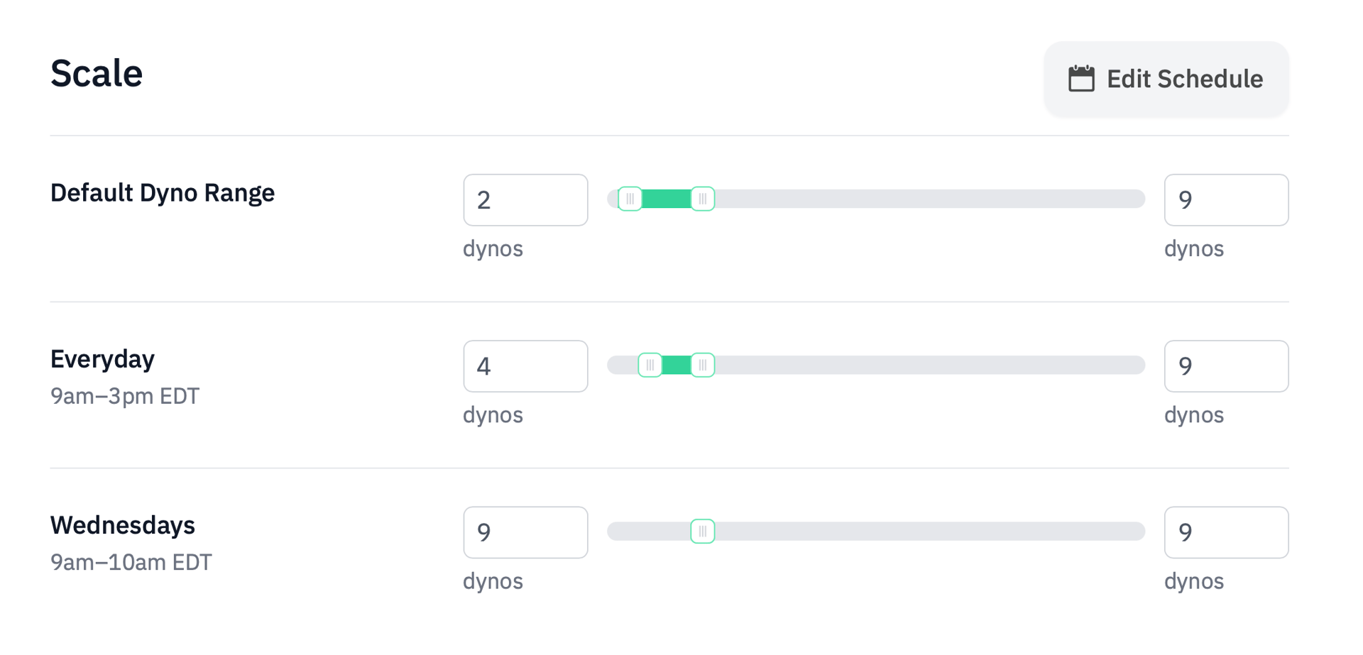 Judoscale schedule controls