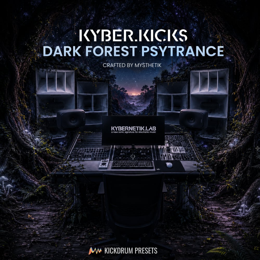 Engineered for the demanding low-end of dark and forest psytrance. All 20 presets are tuned to C1 (≈30 Hz) and fully synthesized in the Audija engine — no samples, no aliasing, complete parameter control. Clean transients, tight sub-frequencies, zero mud at any BPM. 
                                            5 × 16th | body-emphasized
                                            5 × 16th | tail-emphasized
                                            5 × 8th | body-emphasized
                                            5 × 8th | tail-emphasized




                                            Developed by Mysthetik at KYBERNETIK.LAB on Lambda Labs QX3 monitoring for accurate sub-frequency reproduction — guaranteed to translate from studio to festival system.


