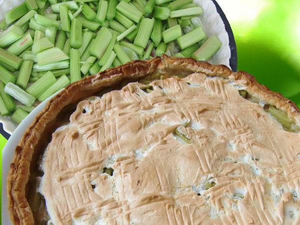 Tarte à la rhubarbe meringuée