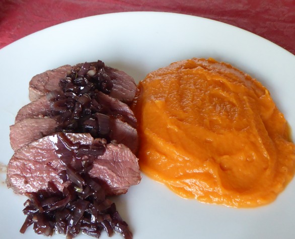 Magret de canard mousseline de patate douce