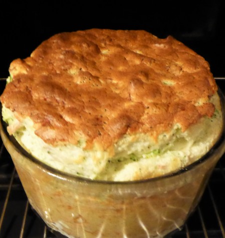 Soufflé aux brocolis et bacon