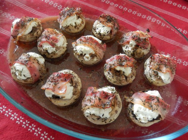 Champignons farcis au chèvre
