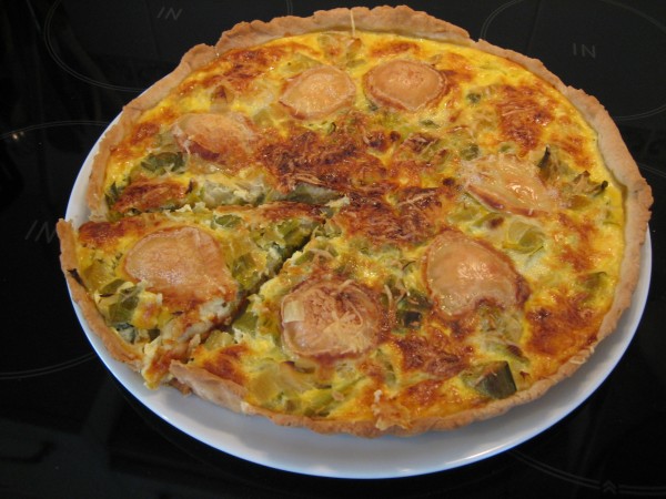 Tarte aux poireaux et chèvre