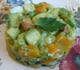 Timbale avocat, mangue, crabe