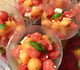 Salades pastèque, melon, féta, basilic