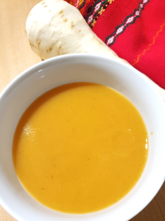 Velouté de patates douce, panais et navet