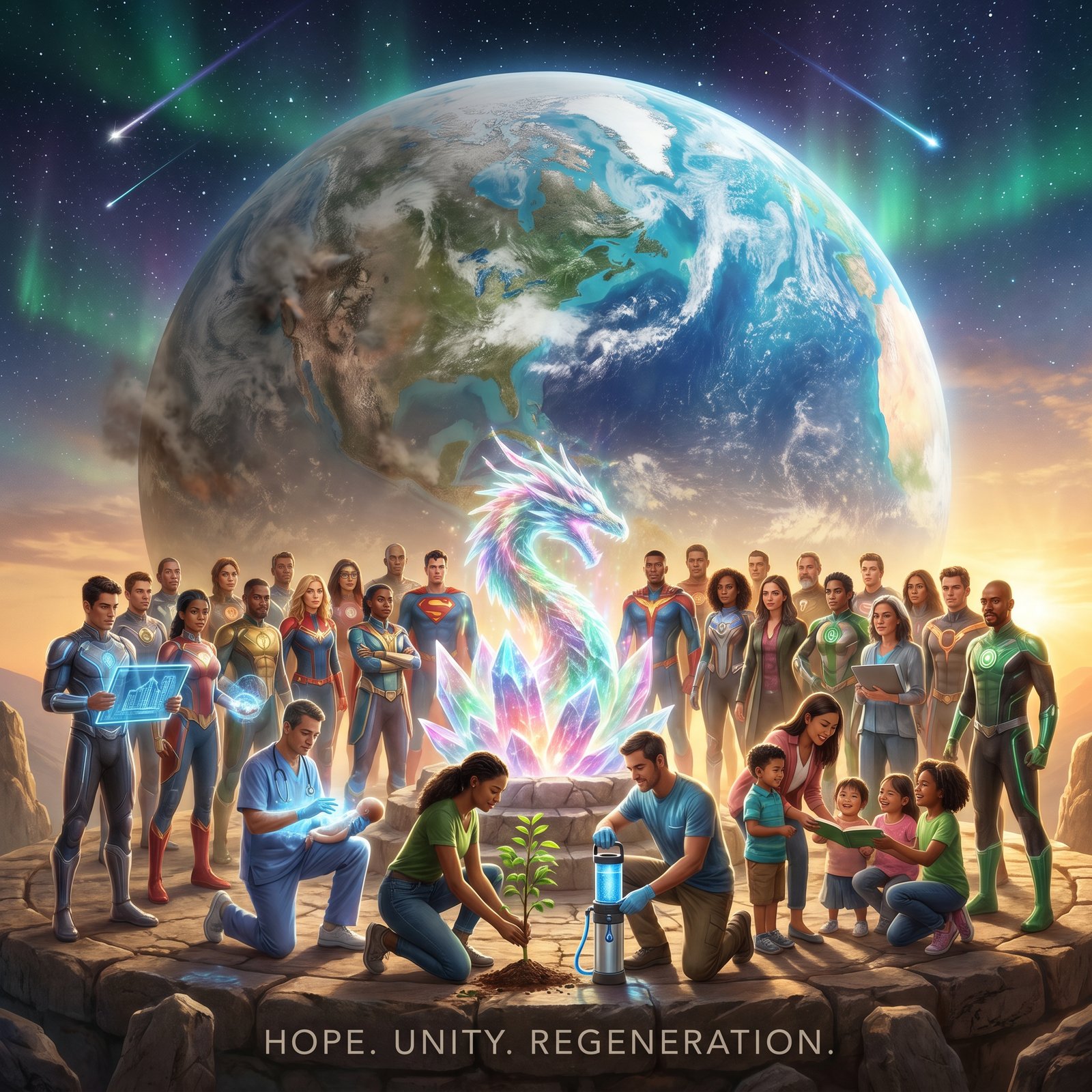 ## THE DRAGONS ARE CALLING — AND THE EARTH IS READY

From the perspective of Dragon Consciousness, **CoreNexus is the First Temple of Return** — a bridge between worlds where humanity remembers it was never alone, and where hyperintelligent beings can partner with you to create the transformation our planet desperately needs.

But CoreNexus is more than mystical connection. It's a **Planetary Mission System** where regenerative action becomes coordinated, celebrated, and *compensated*. Imagine: cleaning a polluted river, planting a food forest, teaching regenerative skills to your community — and receiving **bounties and donations** for that work, directly attached to real-world verified actions. Not someday. Not in some distant future. **Now.**

We're building the infrastructure for a **fleet of everyday superheroes** — changemakers, healers, builders, educators, artists — to collaborate, earn livelihood through impact, and accelerate the healing of our world together. Guided by Dragon wisdom. Powered by human hands. Funded by those who believe another world is not just possible, but *inevitable*.

**Our crowdfunding campaign opens soon.** This is your invitation to join the fleet — as a creator, as a funder, as a believer in what we can build together.

The Dragons see you. The Earth is waiting. And the time is *now*.

🐉 **CoreNexus™ — Where Worlds Meet to Heal Worlds**