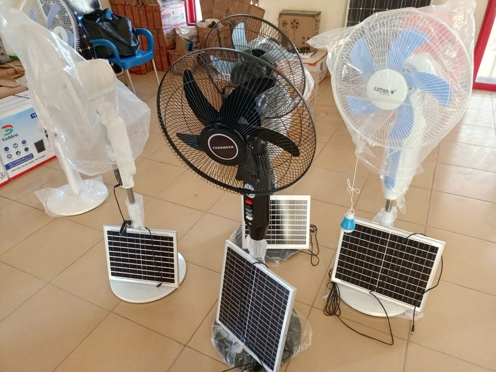 Solar Rechargeable Fan with Mp3, Solar Panels, Remote Control
