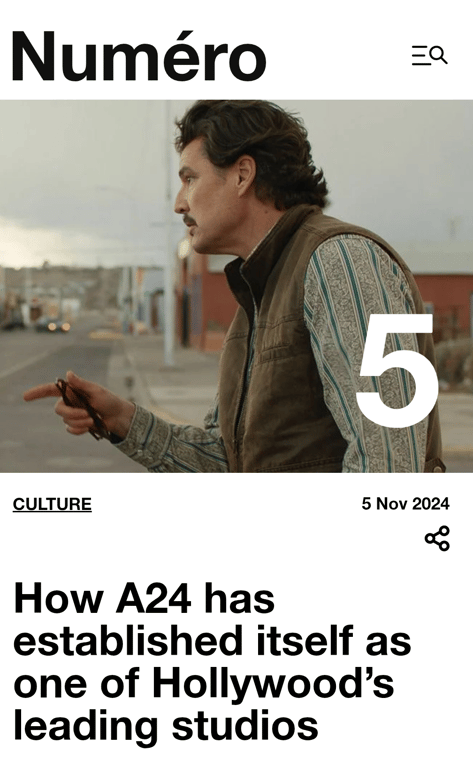  The "A24-ification" of cinema (art-house style going mainstream) is...