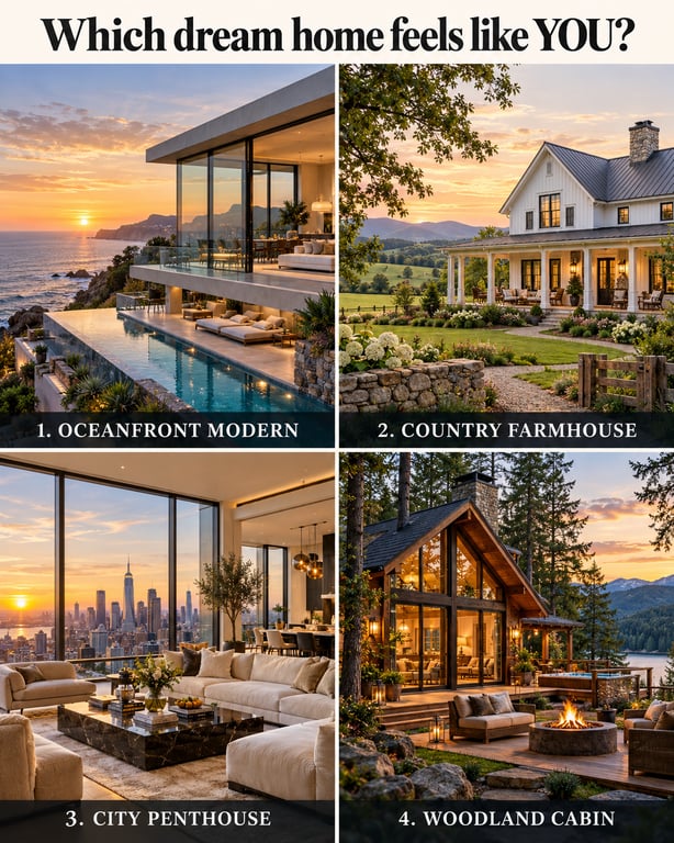Same budget. Four dream homes. Which one feels like you?