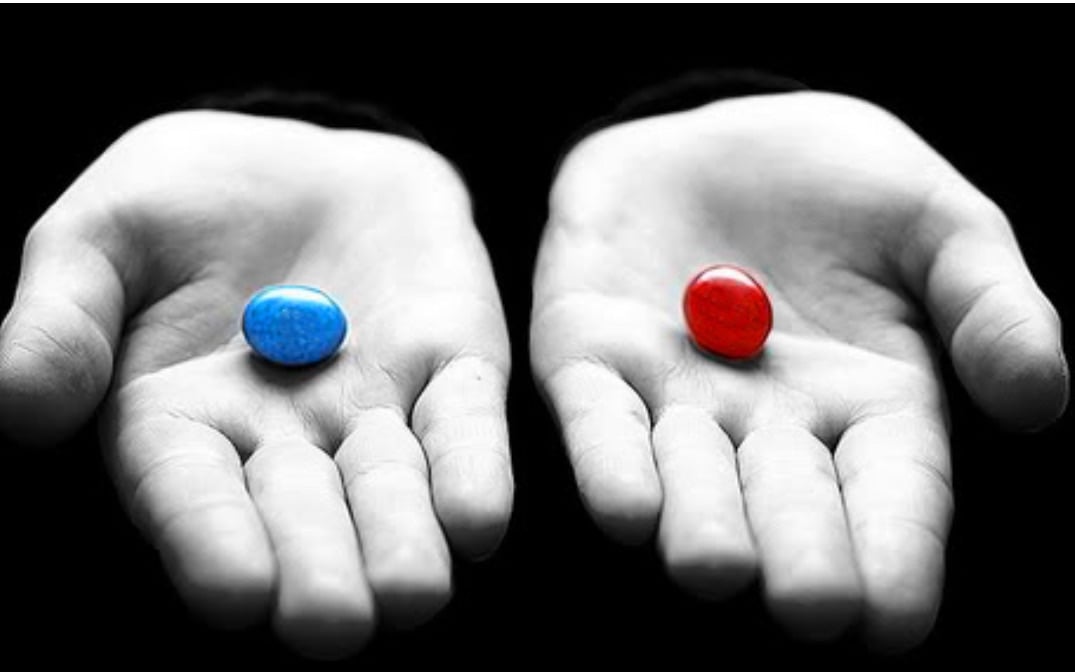 The Blue Pill keeps you at a perfect weight. The Red Pill makes it so you never have to sleep. Which do you take?