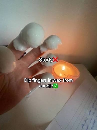 Have you ever stick your fingers in warm wax to make little finger caps?