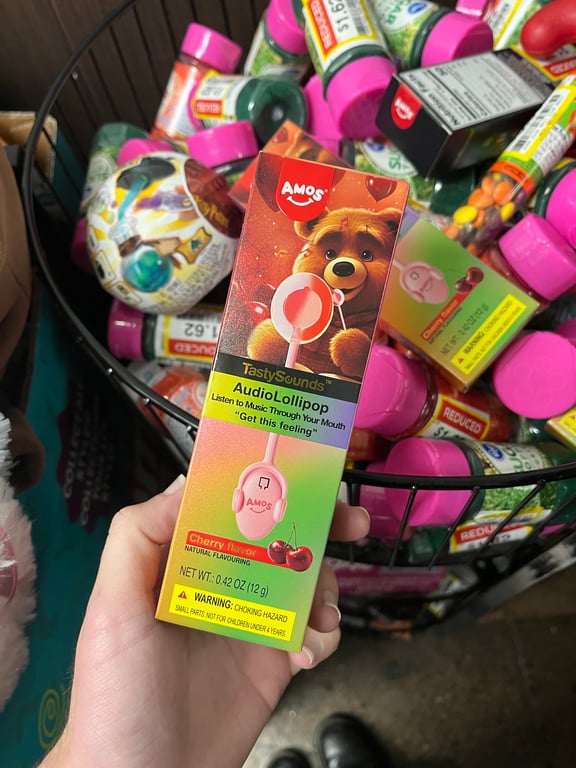 This lollipop that plays music through vibrations in your mouth was on sale for $1.99. Would you buy one?